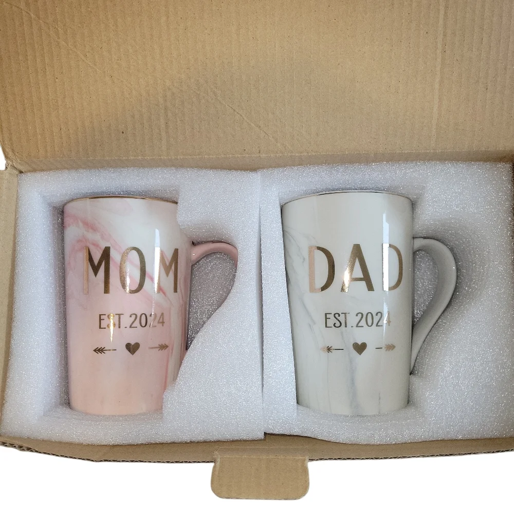 Mom & Dad Established 2024 Matching Mugs / Cups